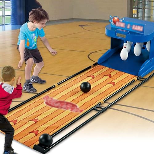 Home Bowling Alley Game with LED Electronic Scoreboard, Automatic Reset, Lighting & Sound Effects – Interactive 2-Player Fun for Family Entertainment - size: 3.5m