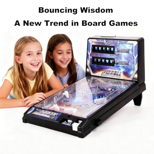 Puzzle Pinball Game, Electronic Tabletop Pinball Machine, Pinball Ball Shooting Game with Lights and Sounds, LED Digital Scoreboard Ideal Gift for Birthdays and Christmas