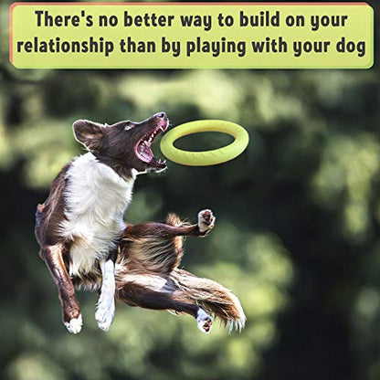 PetSpy Dog Ring Toy – Flying Ring for Outdoor Play, Floating Training & Fetch Toy for Throwing, Catching & Chewers – Durable EVA Flying Disc for Small, Medium & Large Dogs - size: Large, style: 1 Ring