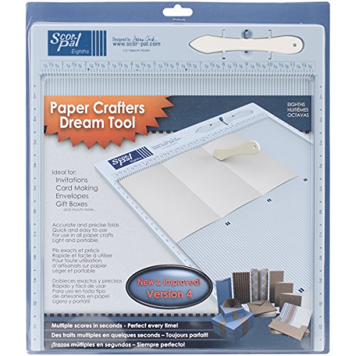 Scor-Pal Scoring Board, 12" x 12", 1/8" Space Grooves, Measuring and Scoring Tool for Card Making, Envelopes, Boxes, and Paper Crafts