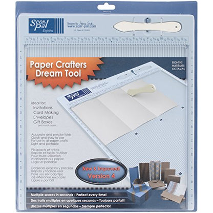 Scor-Pal Scoring Board, 12" x 12", 1/8" Space Grooves, Measuring and Scoring Tool for Card Making, Envelopes, Boxes, and Paper Crafts