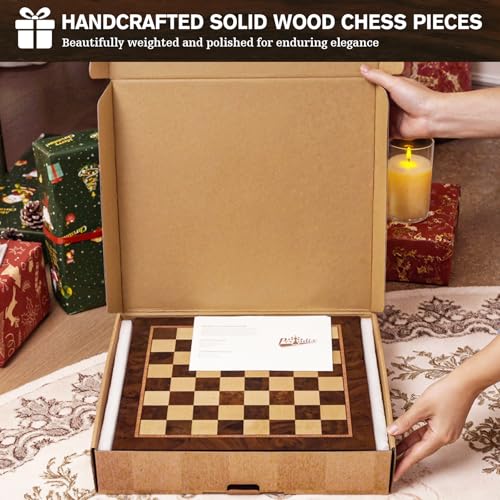 Peradix Magnetic Chess Set with 2 Built-in Storage Drawers, 12 inch Wooden Strategy Board Games, 2 Extra Queens, Travel Magnet Chess Game for Adults, Kids and Family Game Night, Gift Package - size: 12 Inches