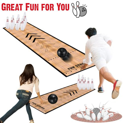Mini Bowling Set Indoor Outdoor Indoor Bowling Set with Guide Arrow Mat Gold and Silver Medal Backpack Dispensing Suitable for Family Friends Family Party Entertainment - style: Cassic