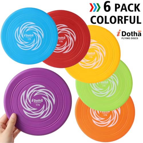 Kids Flying Disc Toy,6 Pcs Colorful Sports Disc Flyer Flying Toy Set
