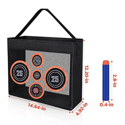 Pokiiulk Refill Darts Bullets Fit for Nerf Guns, 1000 Pcs Foam Darts Fit for Nerf Party with Portable Shooting Practice Target Mesh Bag - color: 1000 Mixed & Target