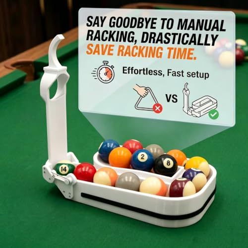 3D Printed Precision Pool Ball Rack: Professional Billiards Training Tool for Perfect Ball Placement, Fast Setup, Portable Design with Complete Maintenance Kit (Screwdriver/Rubber Bands) - color: white