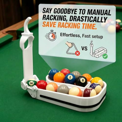3D Printed Precision Pool Ball Rack: Professional Billiards Training Tool for Perfect Ball Placement, Fast Setup, Portable Design with Complete Maintenance Kit (Screwdriver/Rubber Bands) - color: white