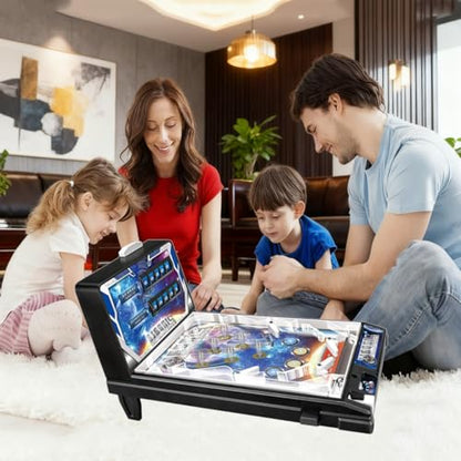 Tabletop Pinball Machine Retro, Classic Pinball Toy with Lights Sounds, Electronic Pinball Ball Shooting Game, Arcade Puzzle Games for Kids, Gift for Birthday Christmas Party