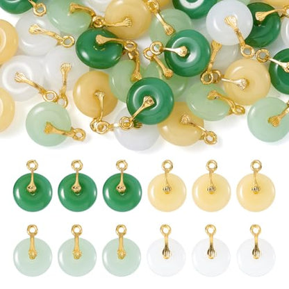 KISSITTY Glass Peace Buckle Charms Blessing Buckle Pendants for DIY Necklace Bracelet Earring Jewelry Making - color: 4 Colors # 1