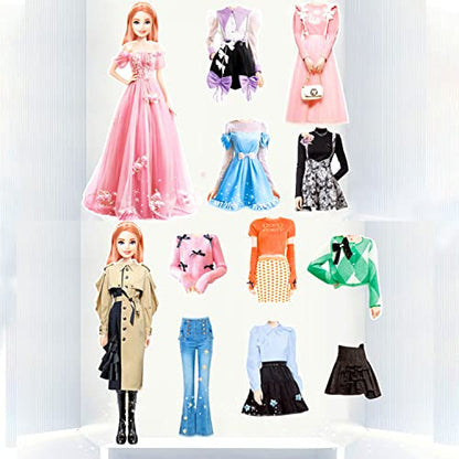 Magnetic Princess Dress Up Paper Doll Pretend Play Toys Magnet People Clothes Puzzles Game for 3+ Year Old Girls Toddler,Preschool Learning Created Imagine Set Birthday Gift (C Set) - style: C Set