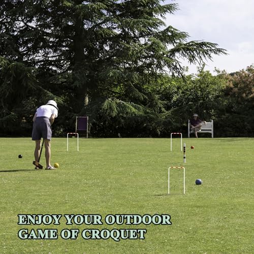 Croquet Wickets Replacement, Set of 9, Heavy Duty Thick Steel Wire with White Plastic Coating, 11 x 6.7, for Families Backyard Lawn Outdoor Game