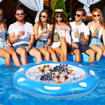 Floating Table for Pool – 100x100cm PVC Inflatable Board, Beverage Holder Tray, Game, Snack Tabletop | Perfect for Adults Kids Beach River Summer Outdoor Leisure Entertainment