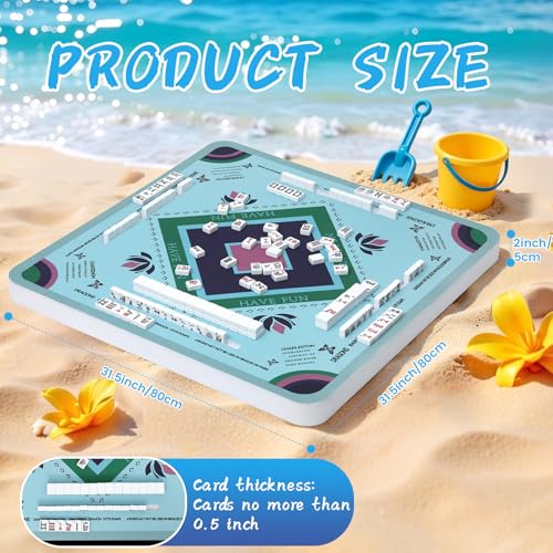 Floating Mahjong Table for Pool 31.5×31.5, Swimming Pool and Hot Tub Float Board for Mahjong，Card Game, Adults Pools Game Tray for Mahjong, Card Game, Scrabble, Dominoes & Poker, Floating Mahjong Mat