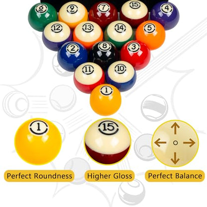 Billmart Premium Billiard Balls Pool Table Accessories 2-1/4" Regulation Size 16 Pool Balls Billiard Set | Premium - color: Tournament Premium