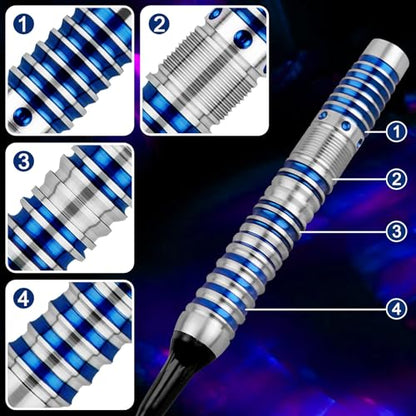 WIN.MAX Darts Soft Tip Set - 90% Tungsten Soft Tip Darts Set Professional 18 Grams Soft Darts Pro Dart Set with Extra 3 Flights - color: Blue