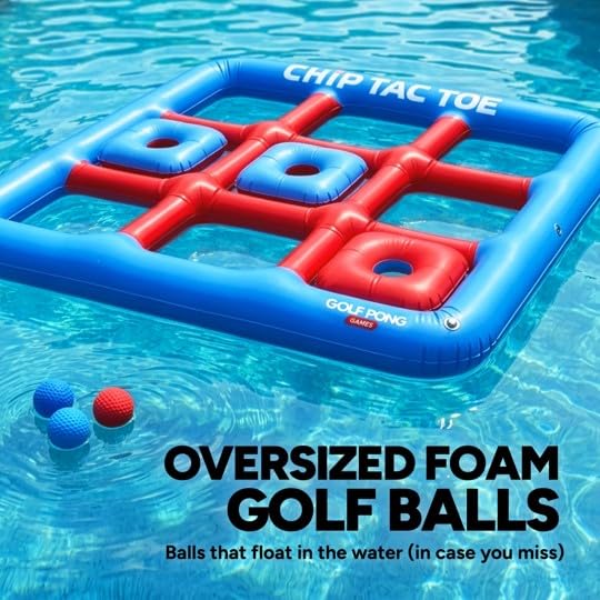 Golf Pong Chip Tac Toe Floating Pool Game - 4FT Inflatable Tic Tac Toe Pool Toy for Adults & Teens, Outdoor Games, Pool Party Games, Backyard Games & Yard Games (No Club Included)