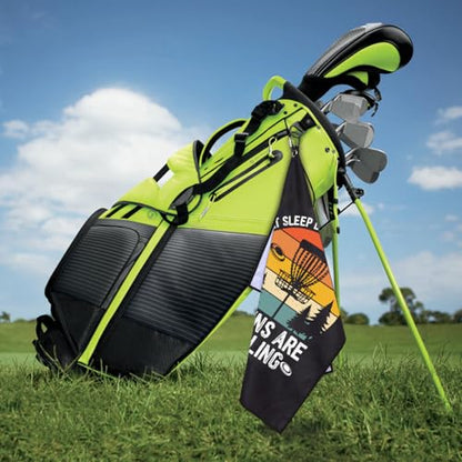 Eat Sleep Disc Golf Repeat Golfing Printed Microfiber Golf Towel, Funny Men Frisbee Golfing Towels, Golfer Bags Accessories Gifts for Men Golfer Frisbee Lover Dad Grandpa Uncle Brother Friend - color: Multicolor060