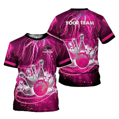 Rivelus Personalized Name Bowling Shirts for Men and Women 3D, Bowling Shirts for Team Bowling, Bowling Shirts Gift - color: Blm20