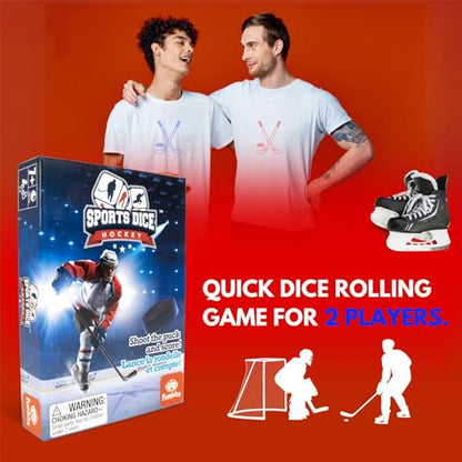 FoxMind-Games: Sports Dice-Hockey-Board-Game, Shoot The Puck & Beat The Goaltender to Score, Easy to Learn & Fun to Play, 2 or 4 Players, Ages 7+ - style: Hockey