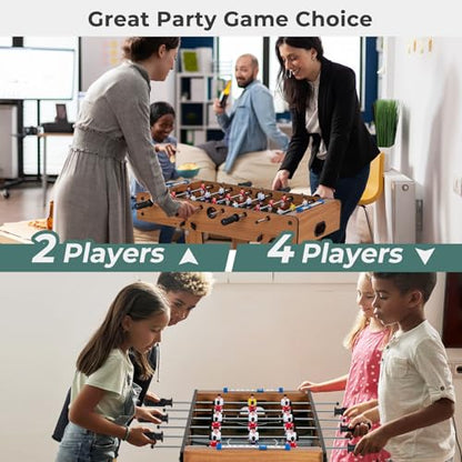 Giantex 27in Folding Foosball Table with 2 Mini Footballs, Score Keepers - ASTM Certified for Indoor Recreation, Great for Family Game Nights and Parties