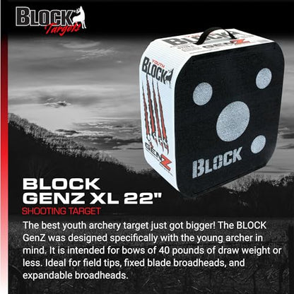 Block GenZ 16" Youth Open Archery Target, 40Lb Draw, Easy Removal, Multi-Color - style: GenZ XL (20")