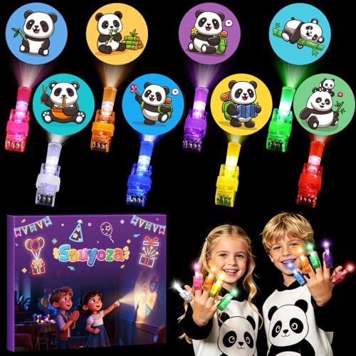 36 Pack Panda Party Favors LED Finger Lights, Glow in The Dark Panda Animal Birthday Party Gifts for Kids, Goodie Bag Stuffers Classroom Treasure Box Prizes - style: Panda