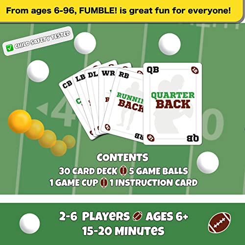 Fumble – Football Card & Pong Game for Kids and Families | Fun Tailgate Game & Birthday Gift for Boys Ages 6–12