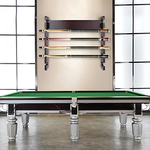 6 Hole Billiards Snooker Cue Rack, Sycamore Wood, Dark Brown, Wall Mounted, Horizontal Storage, 58 x 6 x 58cm - style: style 11