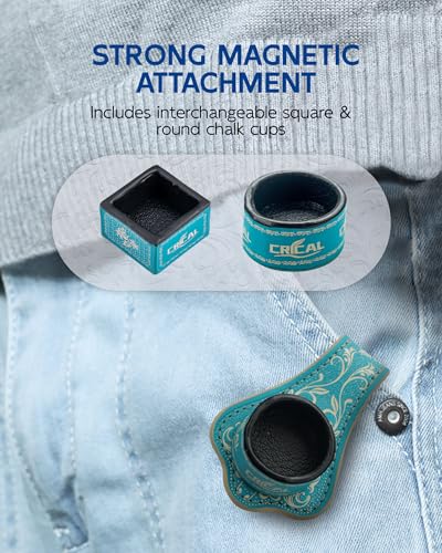 CRICAL Portable Magnetic Pool Chalk Holder Square Chalk Cube Holder Billiard Cue Accessory Gift Idea - color: CL-ChalkHolder Blue White-RS