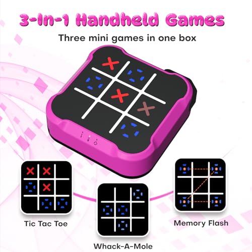 Electronic Tic Tac Toe Bolt Game, Handheld Digital Board Game, Electric Puzzle Game for Educational and Memory Growth, Portable Travel Games for Car Ride, Gift Ideal for Kids and Adults