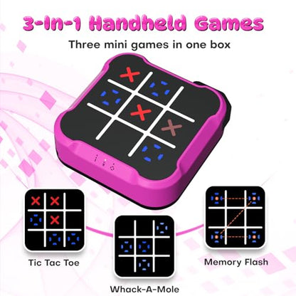 Electronic Tic Tac Toe Bolt Game, Handheld Digital Board Game, Electric Puzzle Game for Educational and Memory Growth, Portable Travel Games for Car Ride, Gift Ideal for Kids and Adults