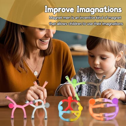 Magnetic Travel Toys for Toddlers Kids, Fidget Toys Airplane Car Travel Activities Essential,Road Trip ‌Sensory Toys Magnet People Men, Toys for 3 4 5 6 7 8 Year Old -10PCS - style: Translucent-10