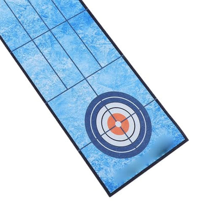 Fockety Tabletop Curling Game, Portable Curling Board Game Set Foldable Mat Desktop Toy for Travel Parties Gathering