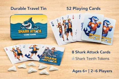 Shark Attack Card Game Beach Travel Family 2 to 6 Players