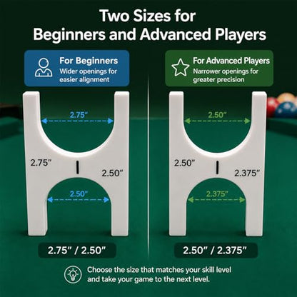 Billiard Training Tools, Pool Cue Tip Straightness Checker Alignment, Improve Stroke & Aim, for Players - color: Large 2.75" & 2.50"