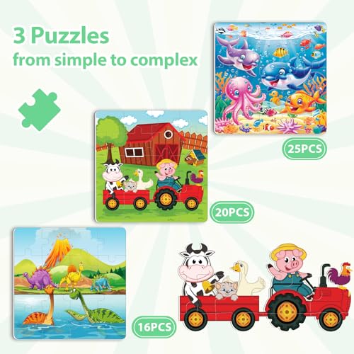 Animal Magnetic Puzzles for Toddlers 3-5, Travel Toys for Kids Ages 4-6, Educational Learning Magnets, Ideal Road Trip Activities for 3 4 5 6 Boys and Girls - style: Animal
