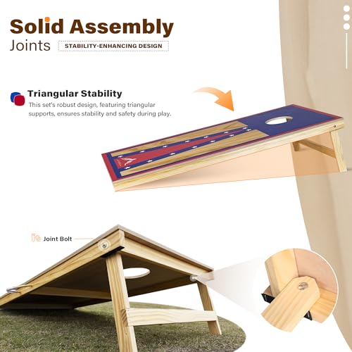 Himal Outdoors Cornhole Board Set, Choose 4 x 2 Feet Game Boards Includes 8 Corn Hole Toss Bags