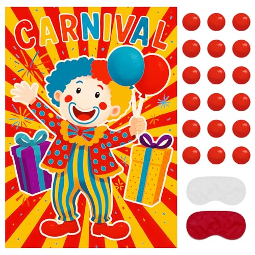 Pin on The Clown Carnival Party Game, Circus Theme Birthday Party Decorations Supplies Activities