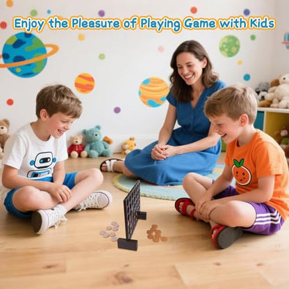 GOTHINK Wooden Four in a Row Game, Classic Strategy Game for Kids and Adults, Perfect for Family Picnics, Camping, Great Travel Game - color: Wooden Standard Four in a Row Game