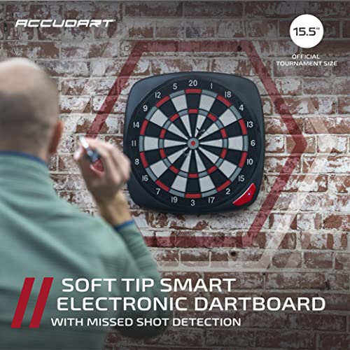 Accudart SDBA1 and SDBC4 Electronic Soft Tip Smart Dartboard with Online Game Play