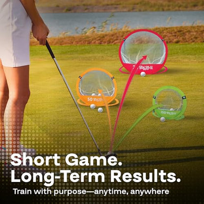PGA Tour Golf Practice Aids By Golfgen: Premium Chipping Nets, Putting Rings, & Targets, Indoor & Outdoor Training, Improve Accuracy & Control, Master Putting and Chipping, Portable for On The Go - size: 3 Chip Nets