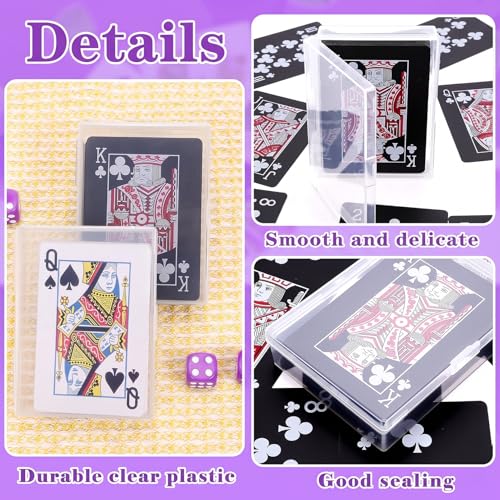 48 Pack Playing Card Cases Bulk, Clear Plastic Deck Box with Snap Closure, Empty Plastic Boxes Gaming Card Holder, Playing Deck Box for Poker Gaming Business Cards, 3.7x2.7x0.9 In(No Cards)
