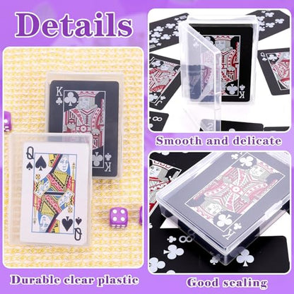 48 Pack Playing Card Cases Bulk, Clear Plastic Deck Box with Snap Closure, Empty Plastic Boxes Gaming Card Holder, Playing Deck Box for Poker Gaming Business Cards, 3.7x2.7x0.9 In(No Cards)