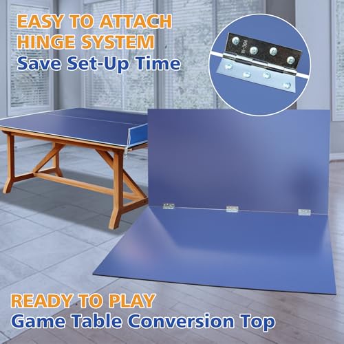 7/8/9ft Mid-Size Ping Pong Conversion Top with Net Set for Billiard and Pool Tables - Regulation Top Converts Billiards into Ping Pong Table Blue/Green/Black - color: Blue, size: 7 FT