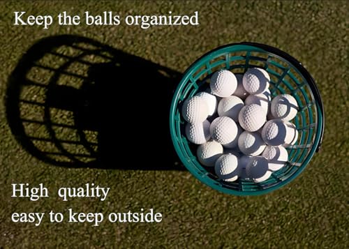Golf Balls Basket Ball Bucket Golf Balls Container Case with Handle,Balls Holder, Can Holds 25 Balls,Green Color