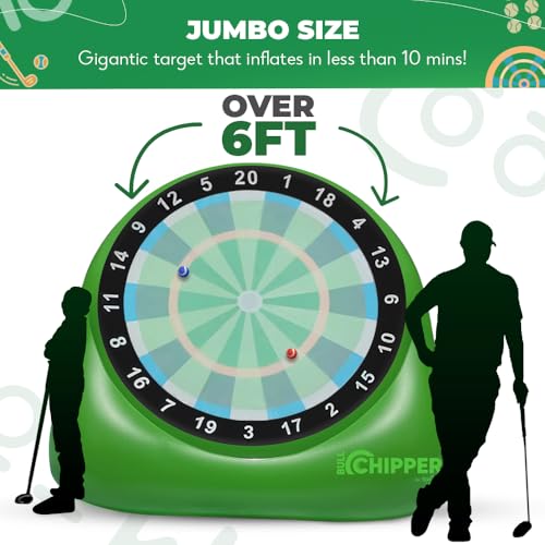 Swooc Games® - Bull Chipper™ | Giant Golf Darts with 10+ Golf Games | Backyard Game with Air Pump | Yard Game for Adults | Giant Outdoor Fun for Adults and Family | Outside Activity - Golf Chipper - size: Giant - 6ft