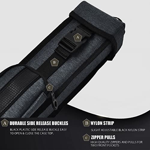 Champion 2X2,2X3,3X4 Nylon/Leatherette Billiard Pool Cue Stick Hard Case - color: Black, size: 2X2 pool case