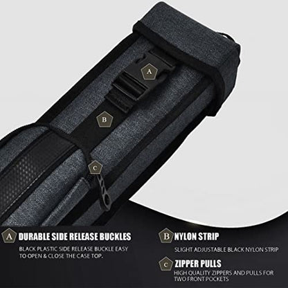 Champion 2X2,2X3,3X4 Nylon/Leatherette Billiard Pool Cue Stick Hard Case - color: Black, size: 3X4 pool case