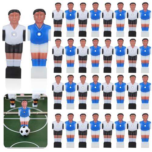 BESPORTBLE 24 Pcs Foosball Table Replacement Players for Standard Rods - Durable ABS Soccer Men Guys Athletes for Foosball Games - Futbolito de Mesa Parts, Gift for Kids Adults, Blue & Black