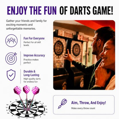 Soft Tip Darts Set - 3 Pack 2BA Darts Plastic Tip with Aluminum Shafts, 12 Tips, 9 Flights, 12 O Rings and Case for Electronic Dart Boards, Adults、Beginners & Pro Players